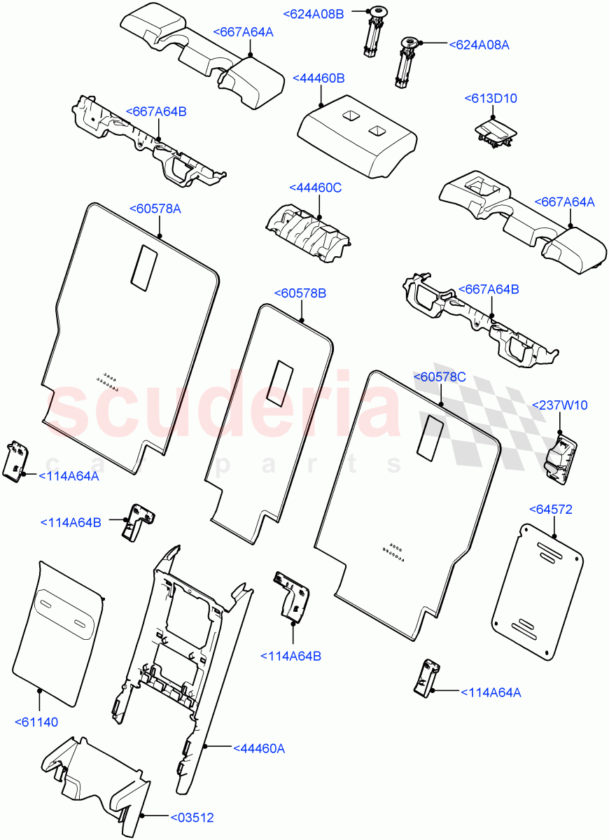 Rear Seat Back (60/40 Load Through With Slide, With 60/40 Power Fold Thru Rr Seat) of Land Rover Land Rover Range Rover (2022+) [3.0 I6 Turbo Diesel AJ20D6]