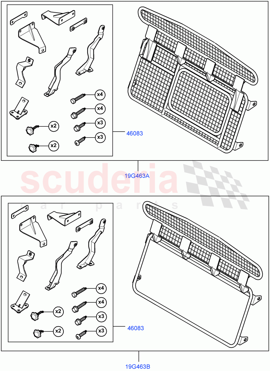 Cargo Barrier (Accessory) (Halewood (UK), Itatiaia (Brazil)) of Land Rover Land Rover Range Rover Evoque (2012-2018) [2.0 Turbo Petrol GTDI]
