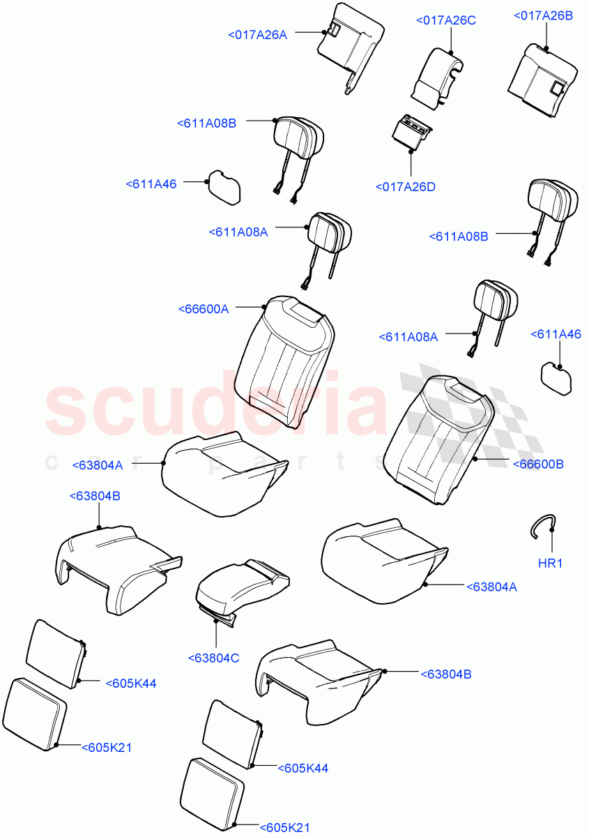 Rear Seat Covers (Full Analine Leather, 40/20/40 Super Slouch Rear Seat) of Land Rover Land Rover Range Rover (2022+) [3.0 I6 Turbo Diesel AJ20D6]