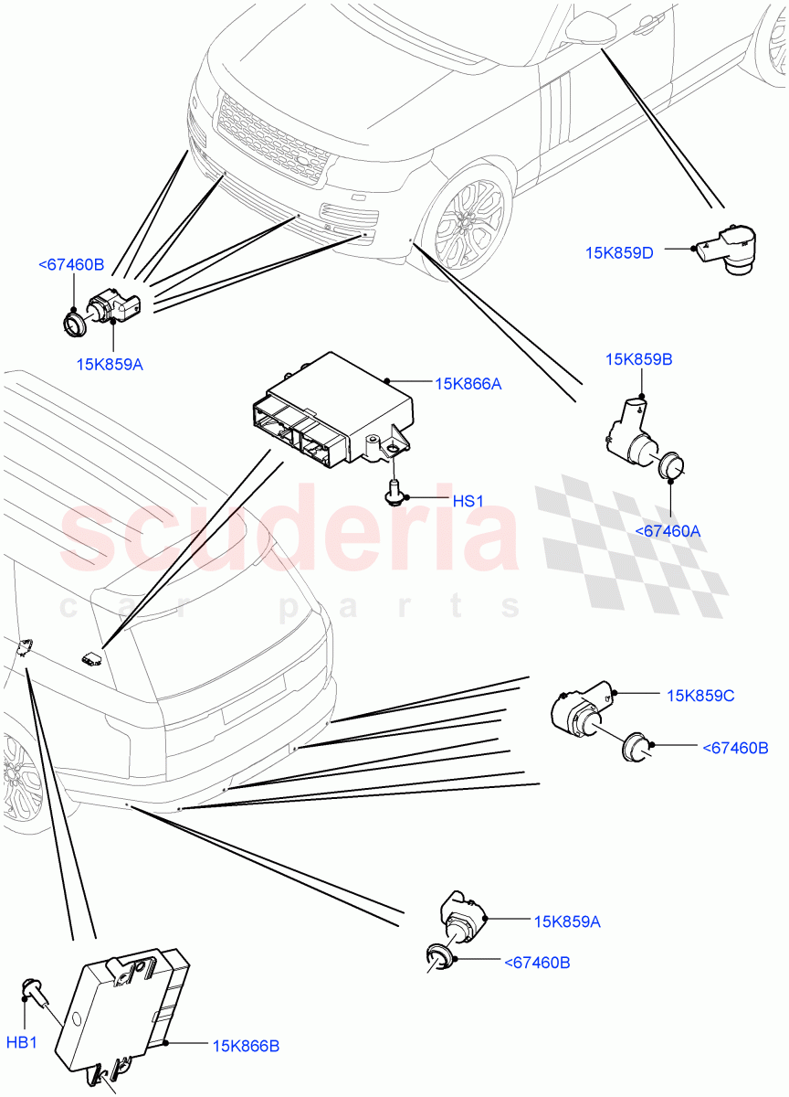 Parking Distance Control ((V) TOHA999999) of Land Rover Land Rover Range Rover (2012-2021) [3.0 I6 Turbo Petrol AJ20P6]