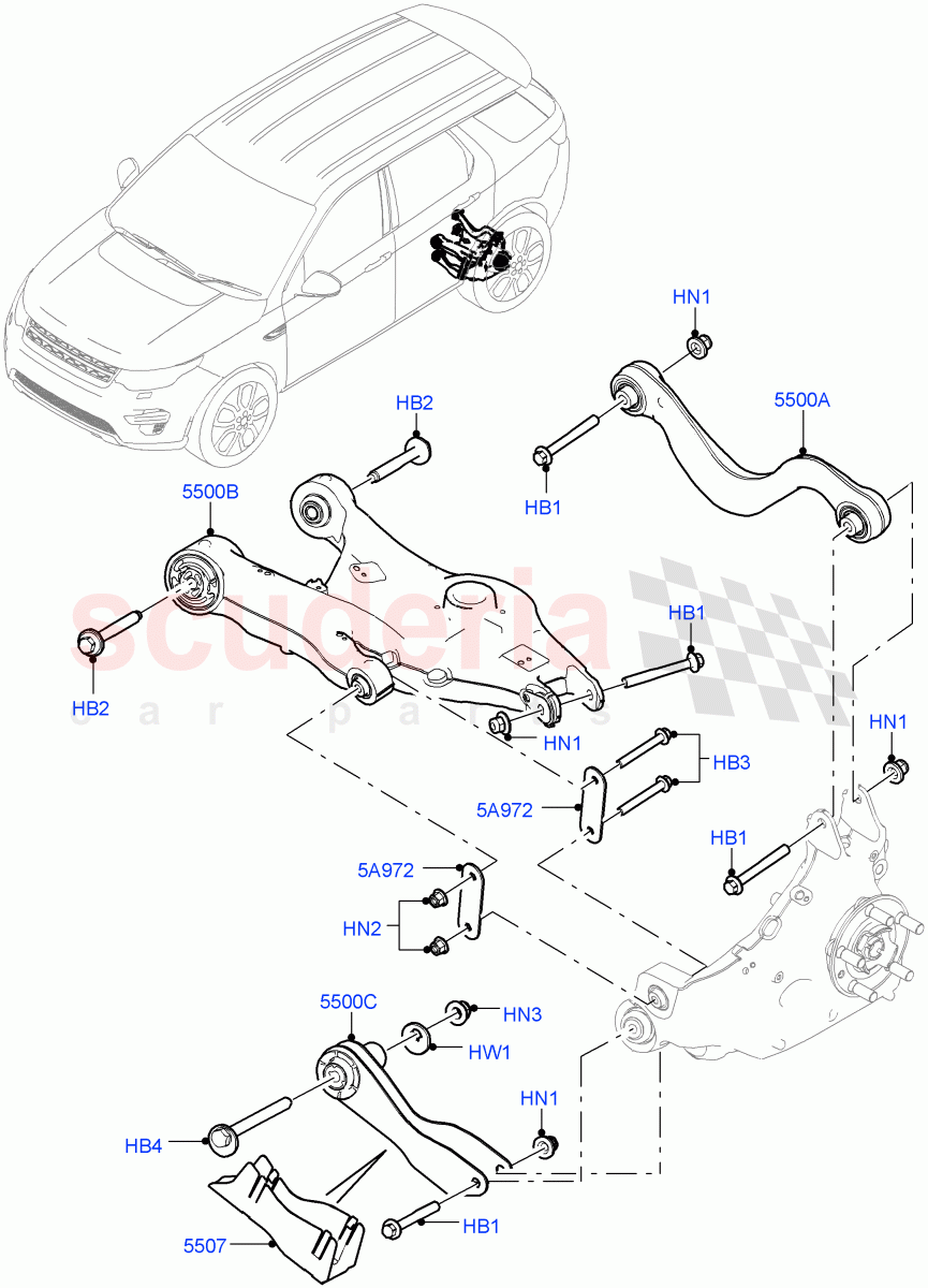 Rear Suspension Arms (Changsu (China)) ((V) FROMFG000001) of Land Rover Land Rover Discovery Sport (2015+) [2.0 Turbo Diesel]