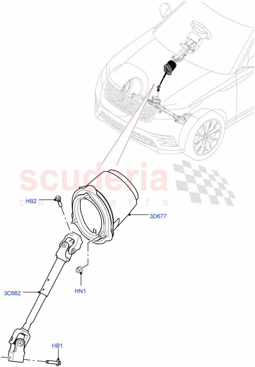 Steering Column (Lower) of Land Rover Land Rover Range Rover Velar (2017+) [3.0 DOHC GDI SC V6 Petrol]