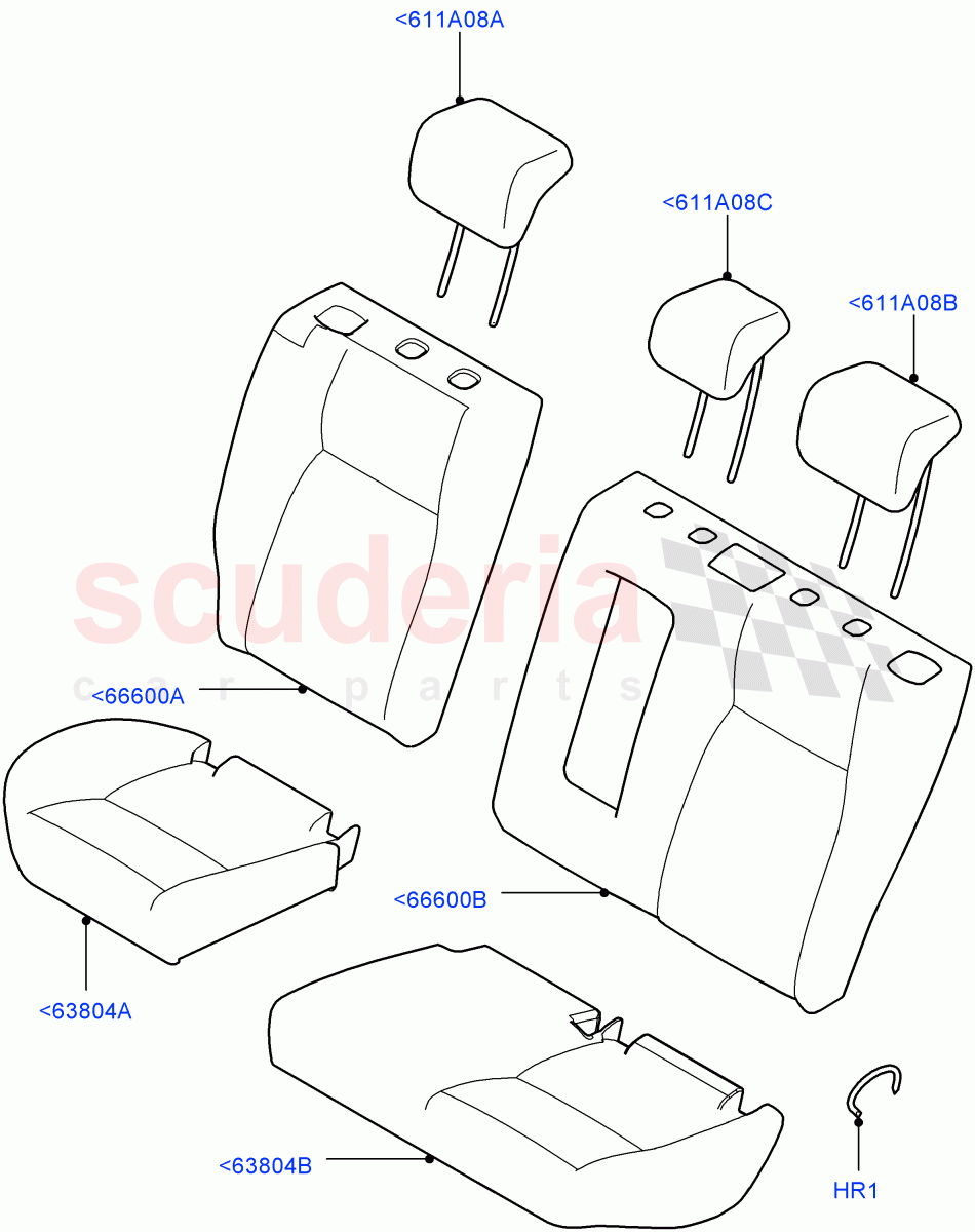 Rear Seat Covers (Grained Cloth, Halewood (UK), With 60/40 Split - Folding Rr Seat) ((V) FROMLH000001) of Land Rover Land Rover Discovery Sport (2015+) [2.0 Turbo Diesel AJ21D4]