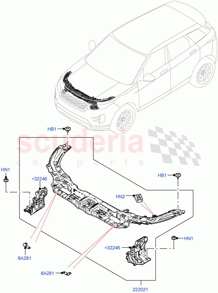 Front Panels, Aprons & Side Members (Front Panel) (Itatiaia (Brazil)) of Land Rover Land Rover Range Rover Evoque (2019+) [2.0 Turbo Petrol AJ200P]