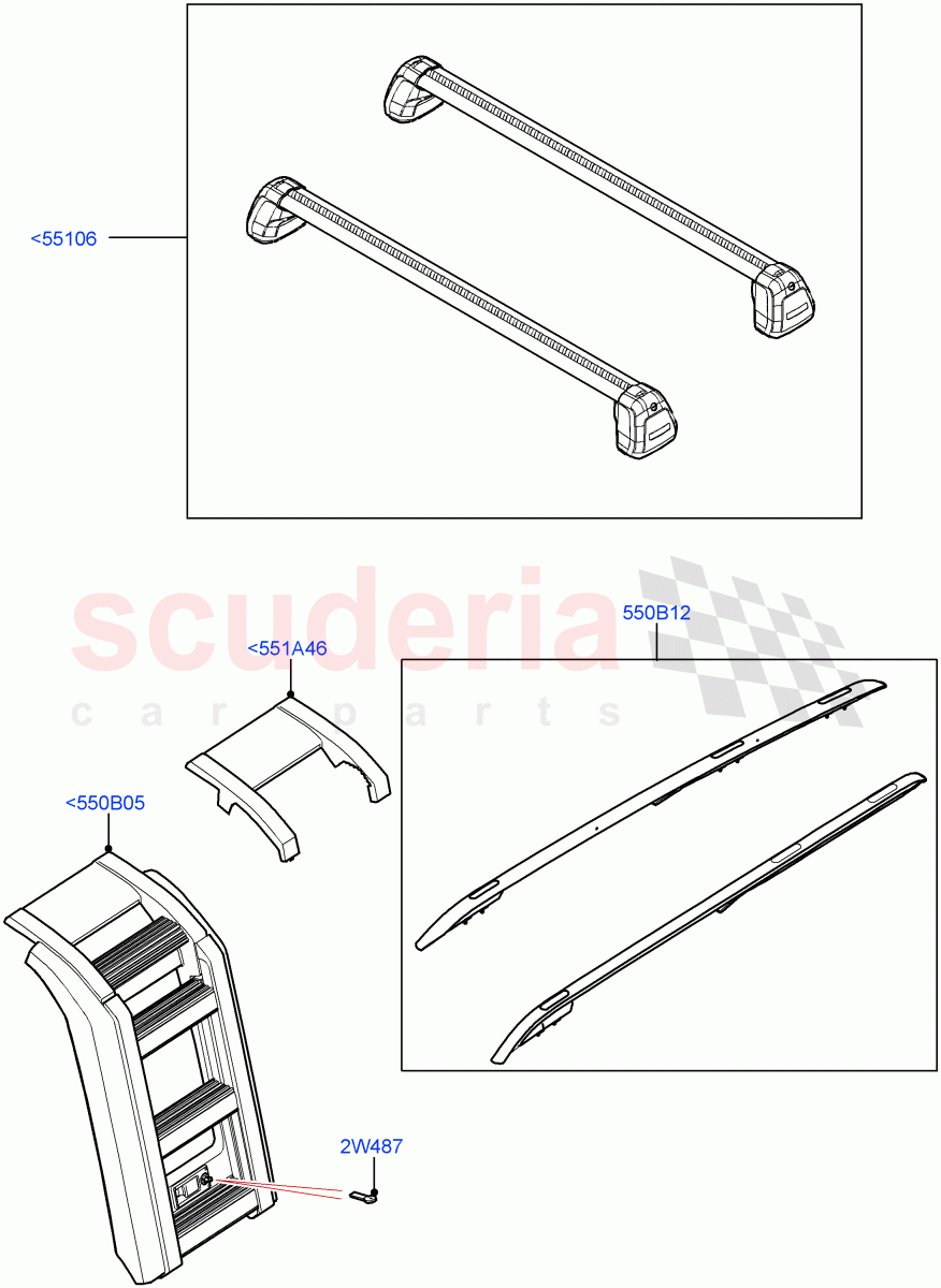 Roof Rails & Crossbars of Land Rover Land Rover Defender (2020+) [3.0 I6 Turbo Petrol AJ20P6]