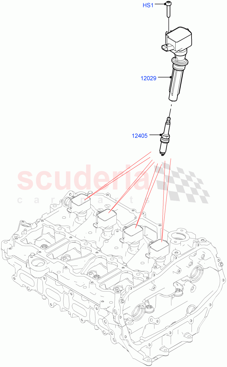 Ignition Coil And Wires/Spark Plugs (2.0L I4 High DOHC AJ200 Petrol, Changsu (China), 2.0L I4 Mid DOHC AJ200 Petrol) of Land Rover Land Rover Range Rover Evoque (2012-2018) [2.0 Turbo Petrol AJ200P]