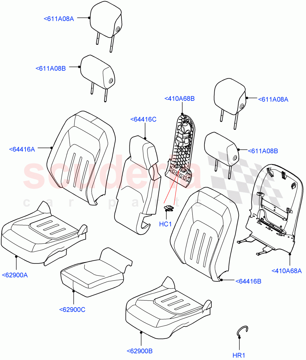 Front Seat Covers (Short Wheelbase, Windsor Perforated/Windsor/Windsor, Standard Wheelbase) of Land Rover Land Rover Defender (2020+) [2.0 Turbo Diesel]