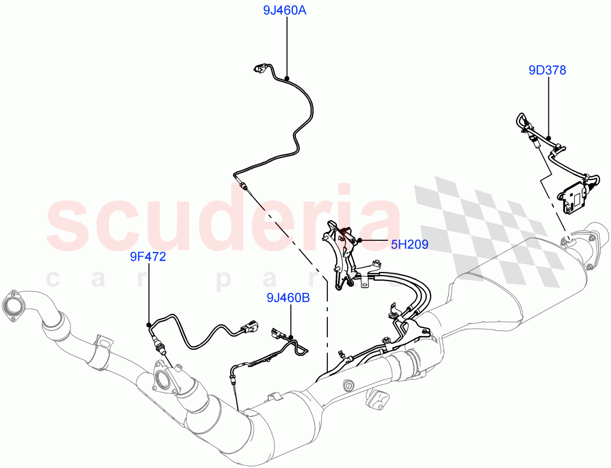 Exhaust Sensors And Modules (3.0 V6 D Gen2 Twin Turbo, EU6 + DPF Emissions) ((V) FROMGA000001) of Land Rover Land Rover Discovery 4 (2010-2016) [3.0 Diesel 24V DOHC TC]
