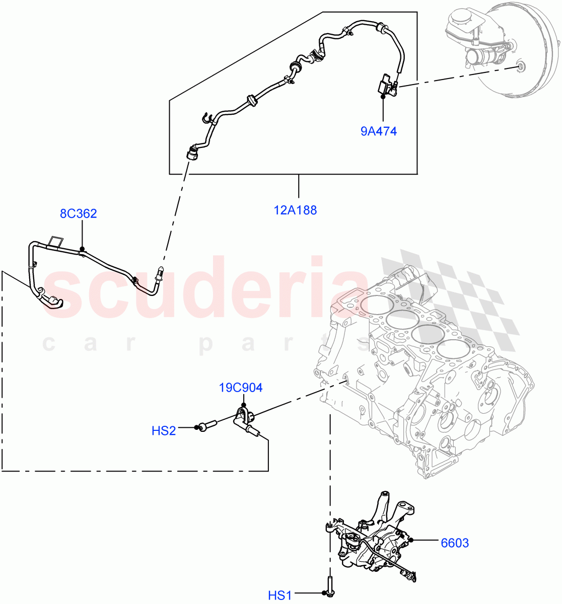 Vacuum Control And Air Injection (2.0L AJ20P4 Petrol Mid PTA, Changsu (China)) of Land Rover Land Rover Discovery Sport (2015+) [2.0 Turbo Petrol AJ200P]