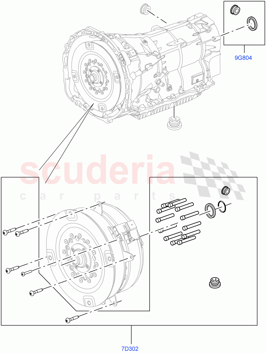 Hybrid Drive Modules (Sealing Elements) (3.0 V6 D Gen2 Twin Turbo, 8 Speed Auto Trans ZF 8HP70 HEV 4WD, 3.0 V6 Diesel Electric Hybrid Eng, 3.0 V6 D Gen2 Mono Turbo) ((V) FROMFA000001) of Land Rover Land Rover Range Rover (2012-2021) [3.0 I6 Turbo Petrol AJ20P6]