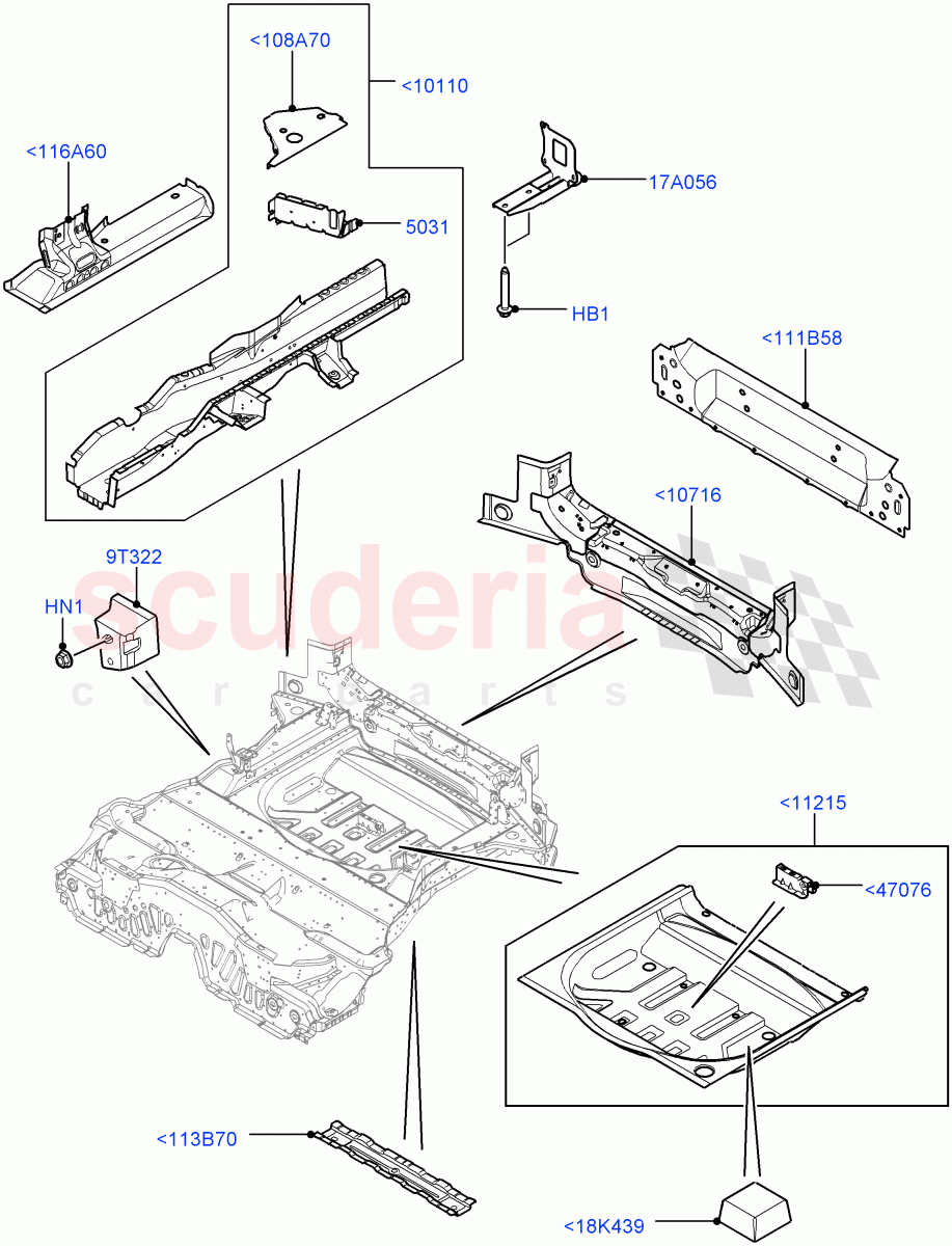 Floor Pan - Centre And Rear (Itatiaia (Brazil)) ((V) FROMGT000001) of Land Rover Land Rover Range Rover Evoque (2012-2018) [2.0 Turbo Diesel]