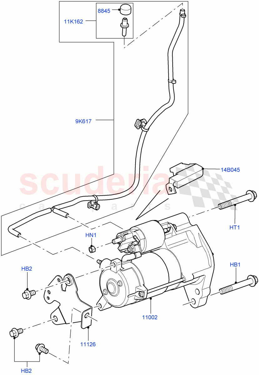 Starter Motor (3.0 V6 Diesel) ((V) FROMEA000001) of Land Rover Land Rover Discovery 4 (2010-2016) [3.0 Diesel 24V DOHC TC]