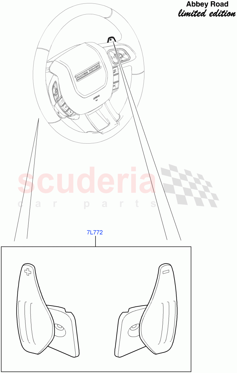 Gear Change-Automatic Transmission (Steering Wheel, Abbey Road LE) (9 Speed Auto AWD, Rotary Gearshift Knob - Red) ((V) FROMFH000001) of Land Rover Land Rover Range Rover Evoque (2012-2018) [2.2 Single Turbo Diesel]