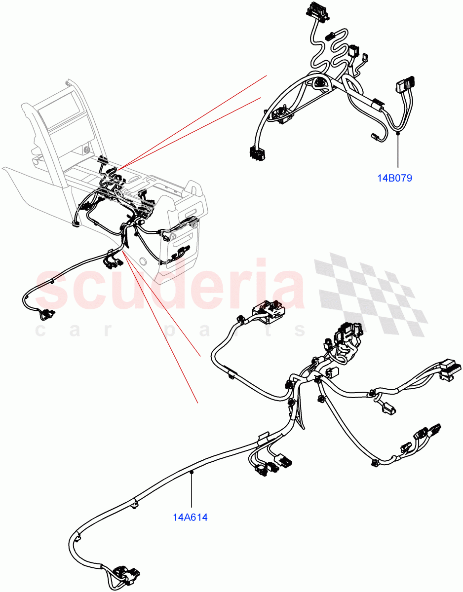 Center Console Harness (Solihull Plant Build) ((V) FROMJA000001, (V) TOJA999999) of Land Rover Land Rover Discovery 5 (2017+) [2.0 Turbo Diesel]