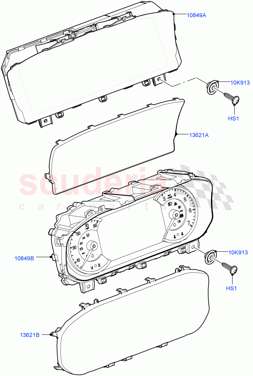 Instrument Cluster (Halewood (UK)) ((V) FROMLH000001) of Land Rover Land Rover Discovery Sport (2015+) [1.5 I3 Turbo Petrol AJ20P3]