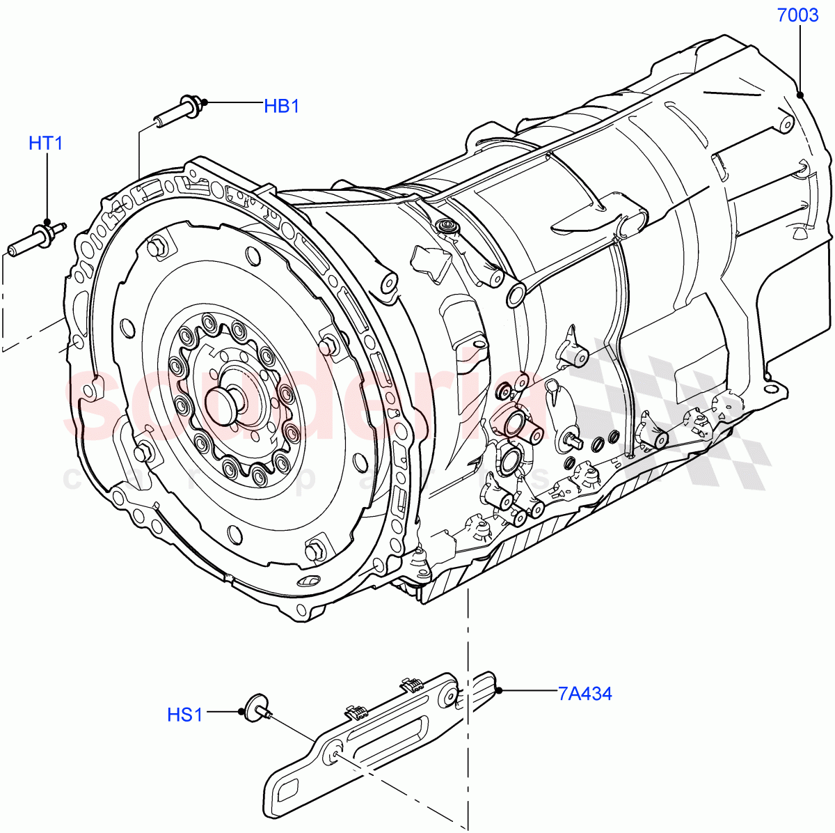 Auto Trans Assy & Speedometer Drive (Solihull Plant Build) (3.0L DOHC GDI SC V6 PETROL, 8 Speed Auto Trans ZF 8HP45) ((V) FROMEA000001) of Land Rover Land Rover Range Rover (2012-2021) [3.0 I6 Turbo Petrol AJ20P6]