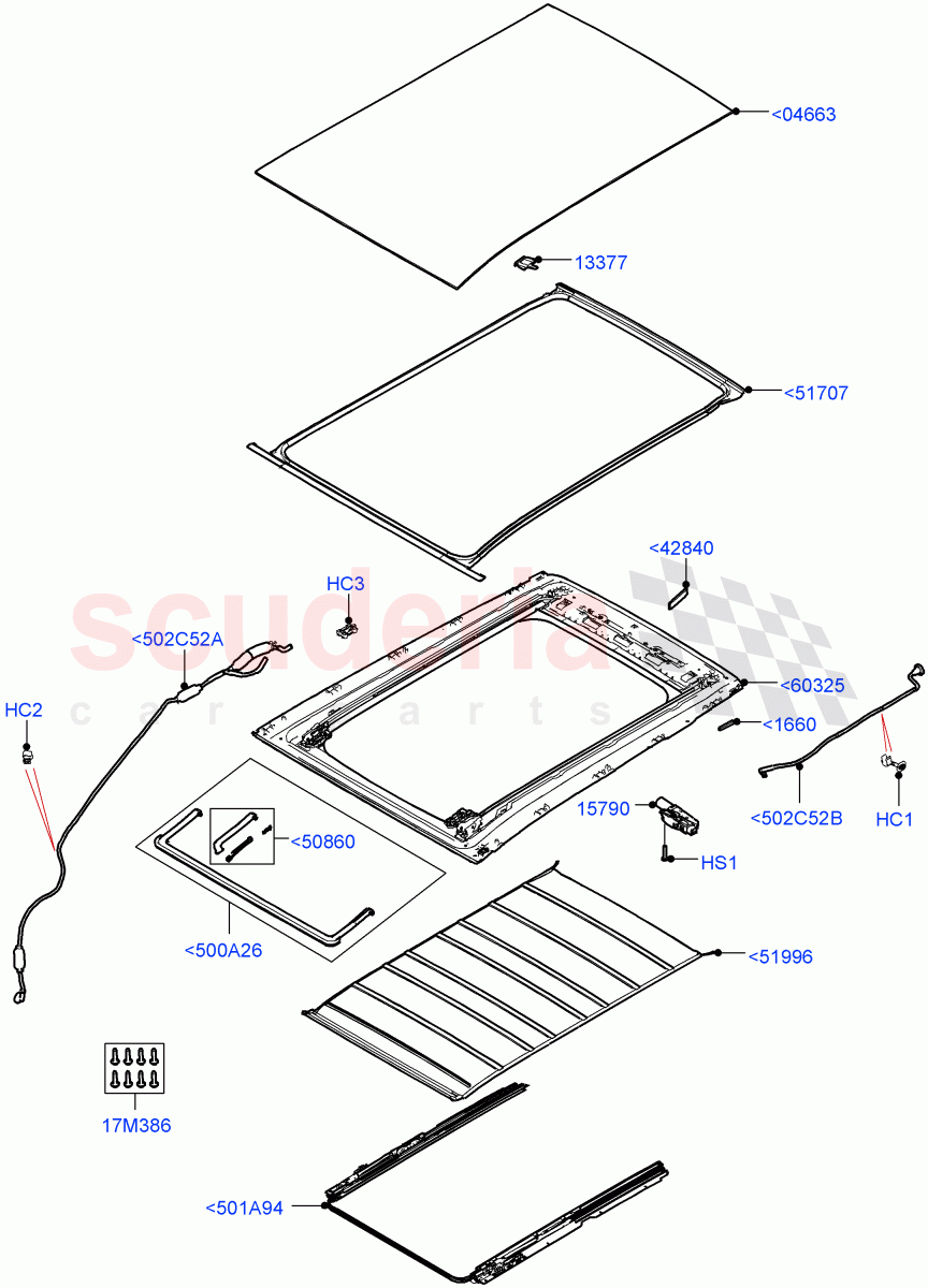 Panoramic Glass Roof (Roof - Canvas Folding) of Land Rover Land Rover Defender (2020+) [3.0 I6 Turbo Petrol AJ20P6]
