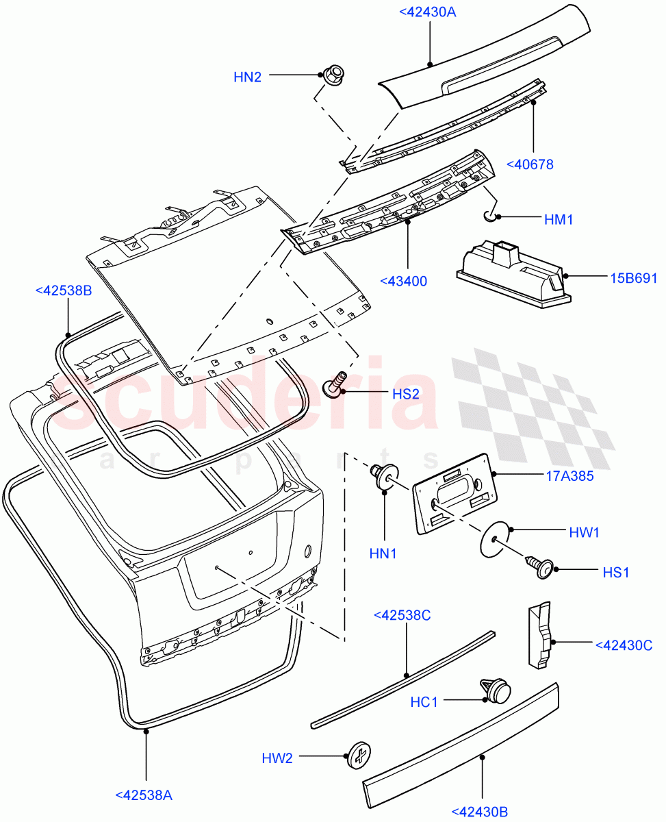 Luggage Compartment Door (Finisher And Seals) ((V) FROMAA000001, (V) TOBA999999) of Land Rover Land Rover Range Rover Sport (2010-2013) [3.0 Diesel 24V DOHC TC]