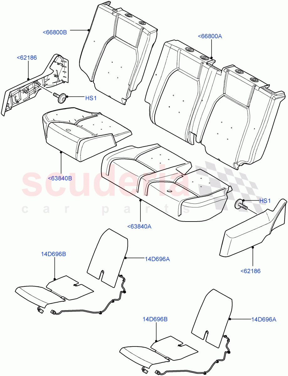 Rear Seat Pads/Valances & Heating (With 65/35 Split Fold Rear Seat) ((V) FROMAA000001) of Land Rover Land Rover Discovery 4 (2010-2016) [3.0 Diesel 24V DOHC TC]