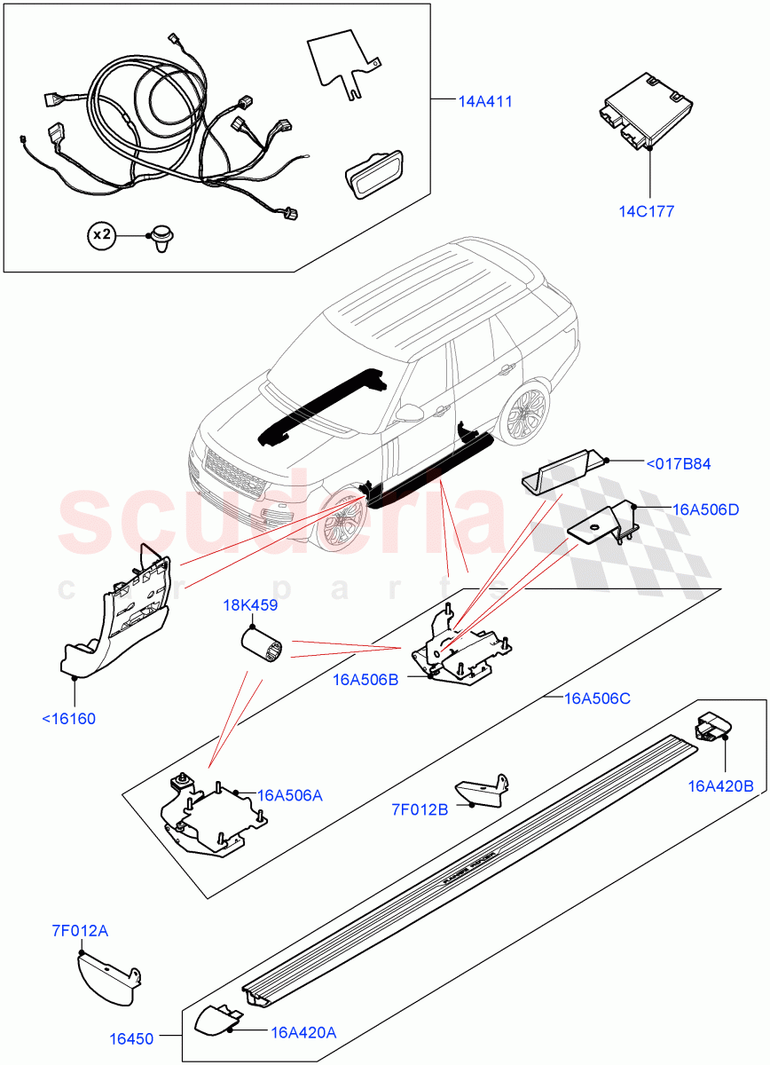 Side Steps And Tubes (Accessory, Power Deployable) ((V) FROMLA000001) of Land Rover Land Rover Range Rover (2012-2021) [3.0 I6 Turbo Petrol AJ20P6]