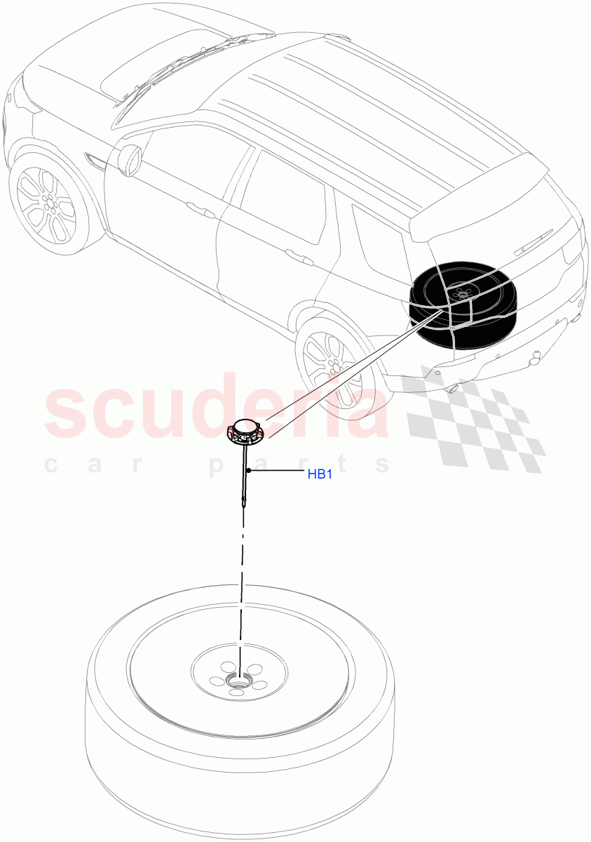 Spare Wheel Carrier (Changsu (China), Less 3rd Row Rear Seat, With 5 Seat Configuration) ((V) FROMFG000001) of Land Rover Land Rover Discovery Sport (2015+) [2.0 Turbo Diesel AJ21D4]