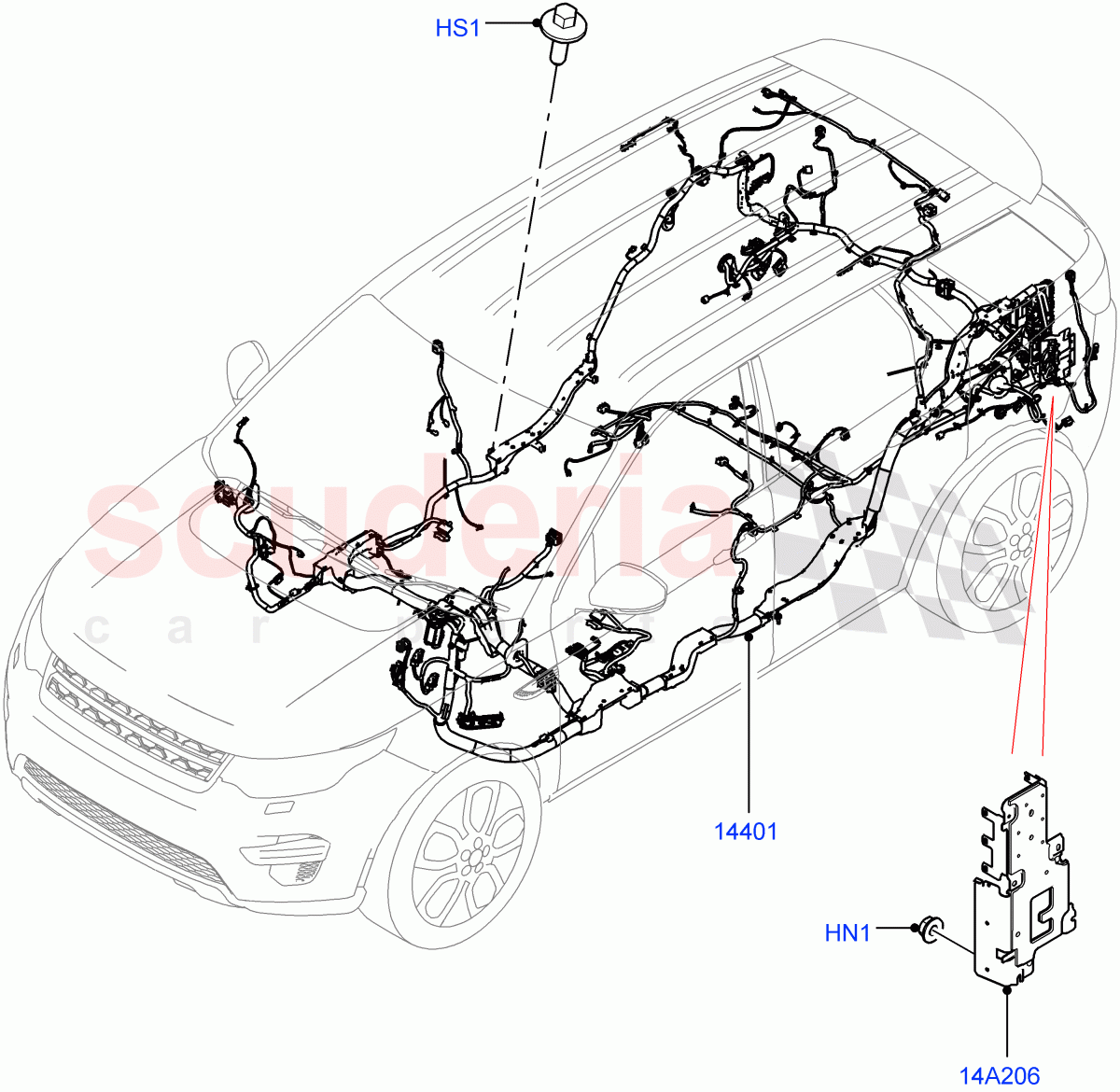 Electrical Wiring - Engine And Dash (Main Harness) (Changsu (China)) ((V) FROMFG000001, (V) TOKG446856) of Land Rover Land Rover Discovery Sport (2015+) [2.0 Turbo Petrol GTDI]