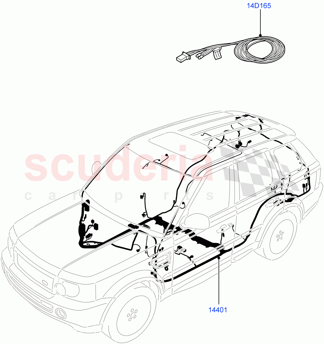 Electrical Wiring - Engine And Dash (Main Harness) ((V) FROMBA000001, (V) TOBA999999) of Land Rover Land Rover Range Rover Sport (2010-2013) [3.6 V8 32V DOHC EFI Diesel]
