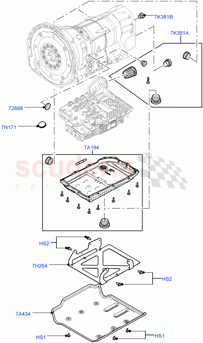 Transmission External Components (Solihull Plant Build) (8 Speed Auto Trans ZF 8HP45) ((V) FROMAA000001) of Land Rover Land Rover Range Rover (2012-2021) [4.4 DOHC Diesel V8 DITC]
