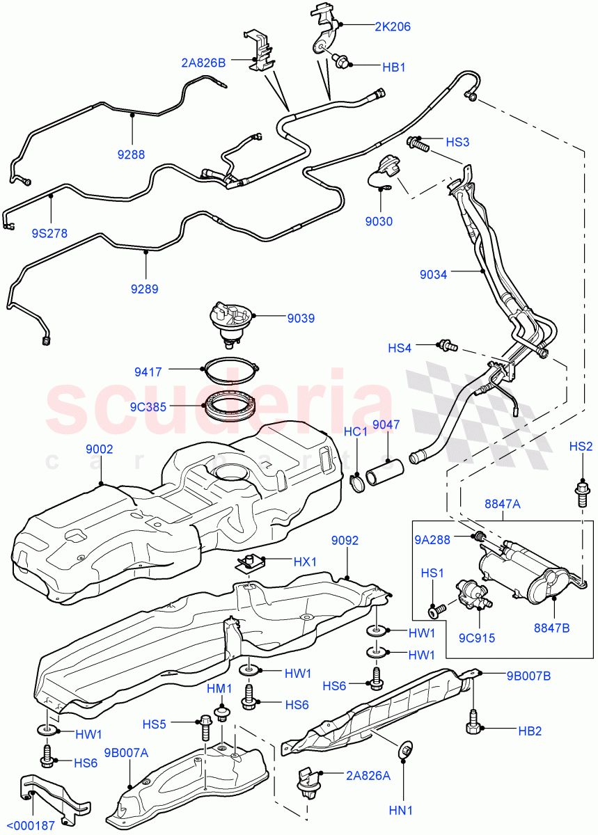 Fuel Tank & Related Parts (5.0L OHC SGDI NA V8 Petrol - AJ133) ((V) FROMAA000001) of Land Rover Land Rover Range Rover Sport (2010-2013) [5.0 OHC SGDI NA V8 Petrol]
