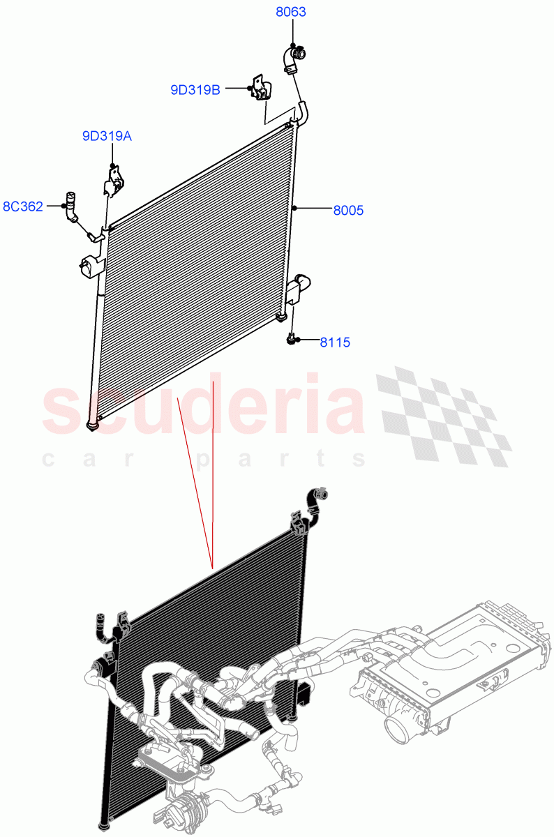Radiator/Coolant Overflow Container (Nitra Plant Build, Intercooler Radiator, Water Charge Air Cooler) (3.0L AJ20D6 Diesel High) ((V) FROMM2000001) of Land Rover Land Rover Discovery 5 (2017+) [3.0 I6 Turbo Diesel AJ20D6]