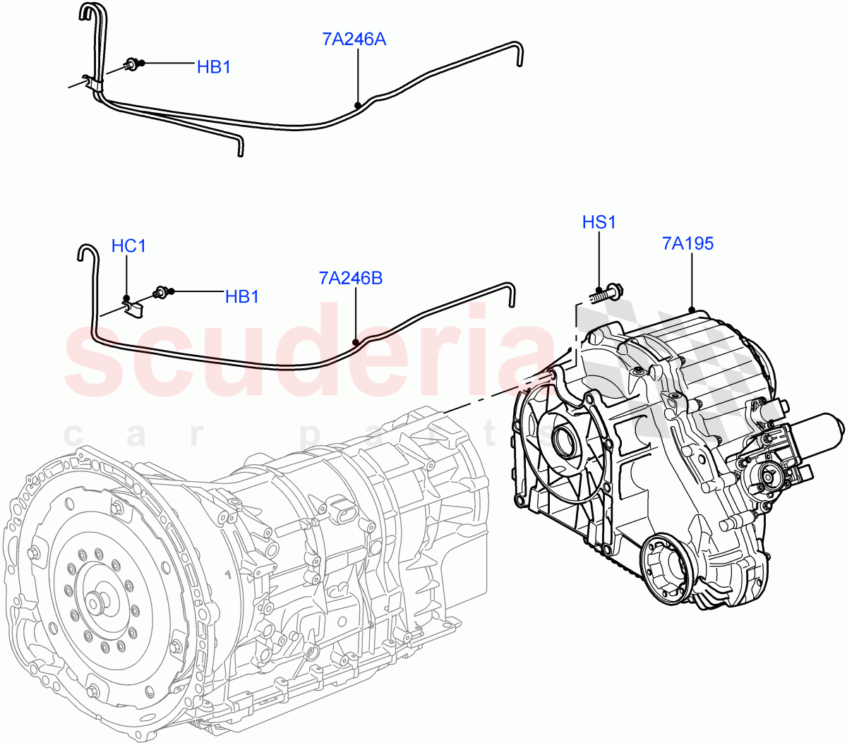Transfer Drive Case (8 Speed Auto Trans ZF 8HP70 4WD, With 2 Spd Trans Case With Ctl Trac, 8 Speed Auto Trans ZF 8HP45, 8 Speed Auto Trans ZF 8HP70 HEV 4WD) ((V) FROMDA000001, (V) TOGA999999) of Land Rover Land Rover Range Rover Sport (2014+) [5.0 OHC SGDI SC V8 Petrol]