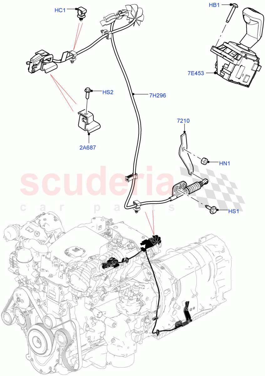 Gear Change-Automatic Transmission (Nitra Plant Build) (2.0L I4 DSL HIGH DOHC AJ200, 8 Speed Auto Trans ZF 8HP70 4WD) of Land Rover Land Rover Defender (2020+) [3.0 I6 Turbo Petrol AJ20P6]