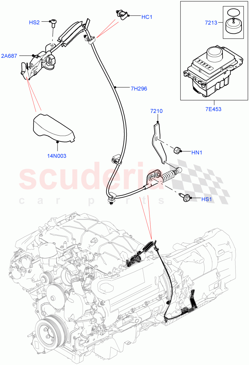 Gear Change-Automatic Transmission (5.0L P AJ133 DOHC CDA S/C Enhanced, 8 Speed Auto Trans ZF 8HP70 4WD) ((V) FROMKA000001) of Land Rover Land Rover Range Rover Velar (2017+) [2.0 Turbo Diesel AJ21D4]