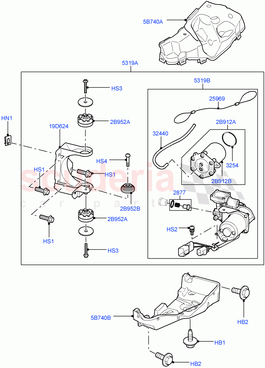 Air Suspension Compressor And Lines (Compressor Assy) ((V) TO9A999999) of Land Rover Land Rover Range Rover Sport (2005-2009) [2.7 Diesel V6]