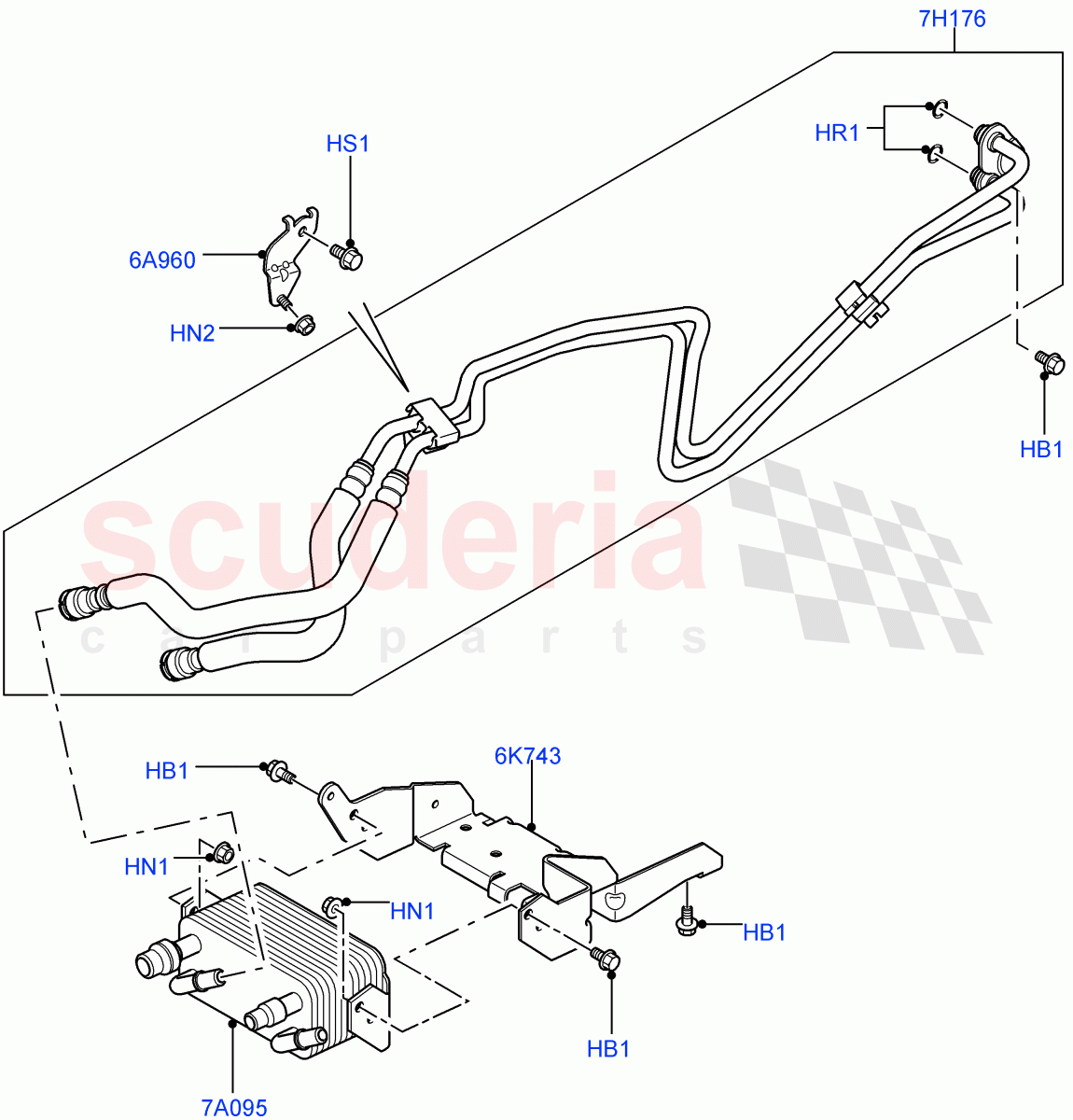 Transmission Cooling Systems (3.6L V8 32V DOHC EFi Diesel Lion, 6 Speed Auto ZF 6HP26 Steptronic) ((V) FROMAA000001) of Land Rover Land Rover Range Rover Sport (2010-2013) [5.0 OHC SGDI NA V8 Petrol]