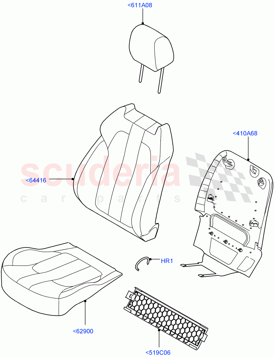 Front Seat Covers (Leather Seat W/Alcantara Inserts) ((V) TOHA999999) of Land Rover Land Rover Range Rover Sport (2014+) [3.0 Diesel 24V DOHC TC]