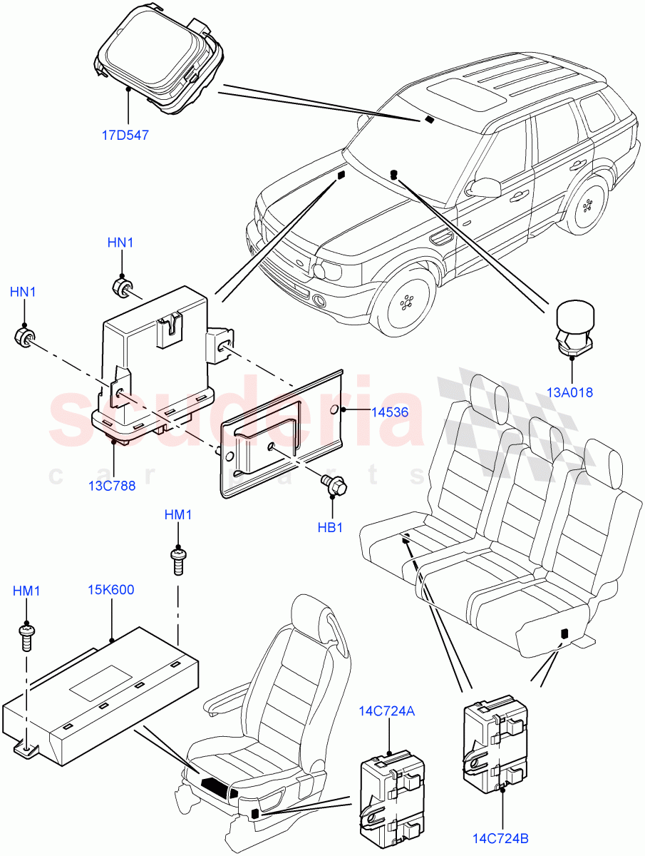 Vehicle Modules And Sensors (Passenger Compartment) ((V) FROMAA000001) of Land Rover Land Rover Range Rover Sport (2010-2013) [3.6 V8 32V DOHC EFI Diesel]