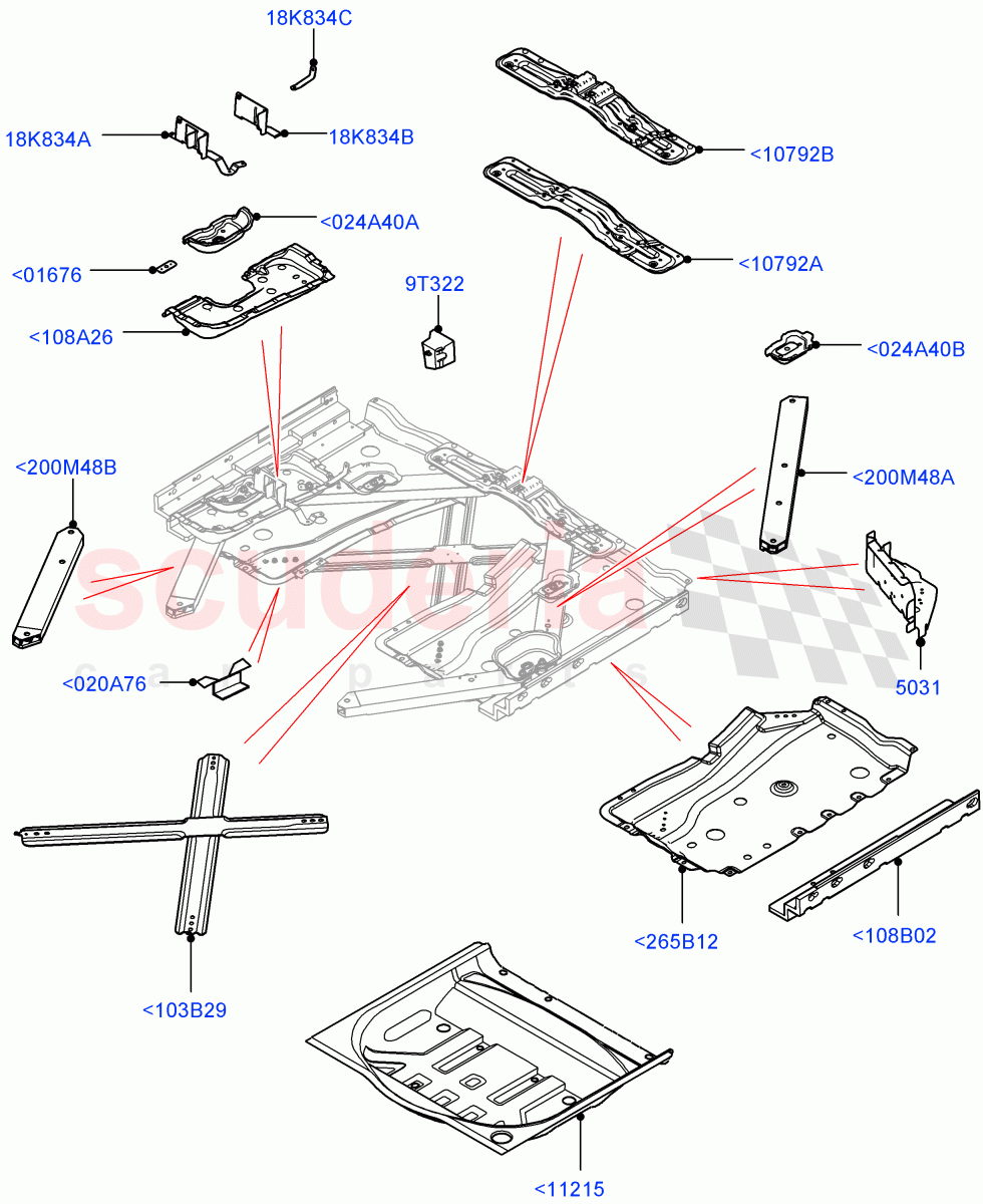 Floor Pan - Centre And Rear (2 Door Convertible, Halewood (UK)) ((V) FROMGH125984) of Land Rover Land Rover Range Rover Evoque (2012-2018) [2.0 Turbo Diesel]