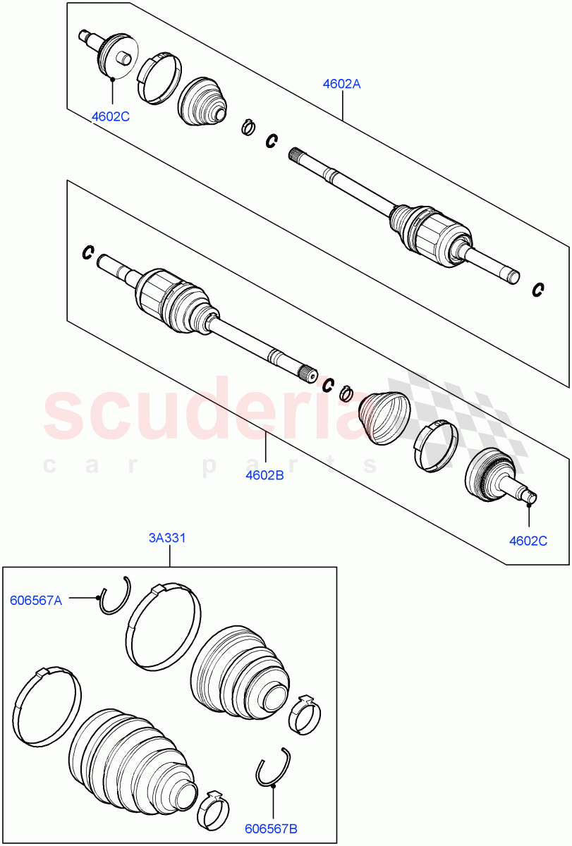 Drive Shaft - Rear Axle Drive (Drive Shaft & Boot Kits) ((V) FROMAA000001) of Land Rover Land Rover Discovery 4 (2010-2016) [3.0 Diesel 24V DOHC TC]