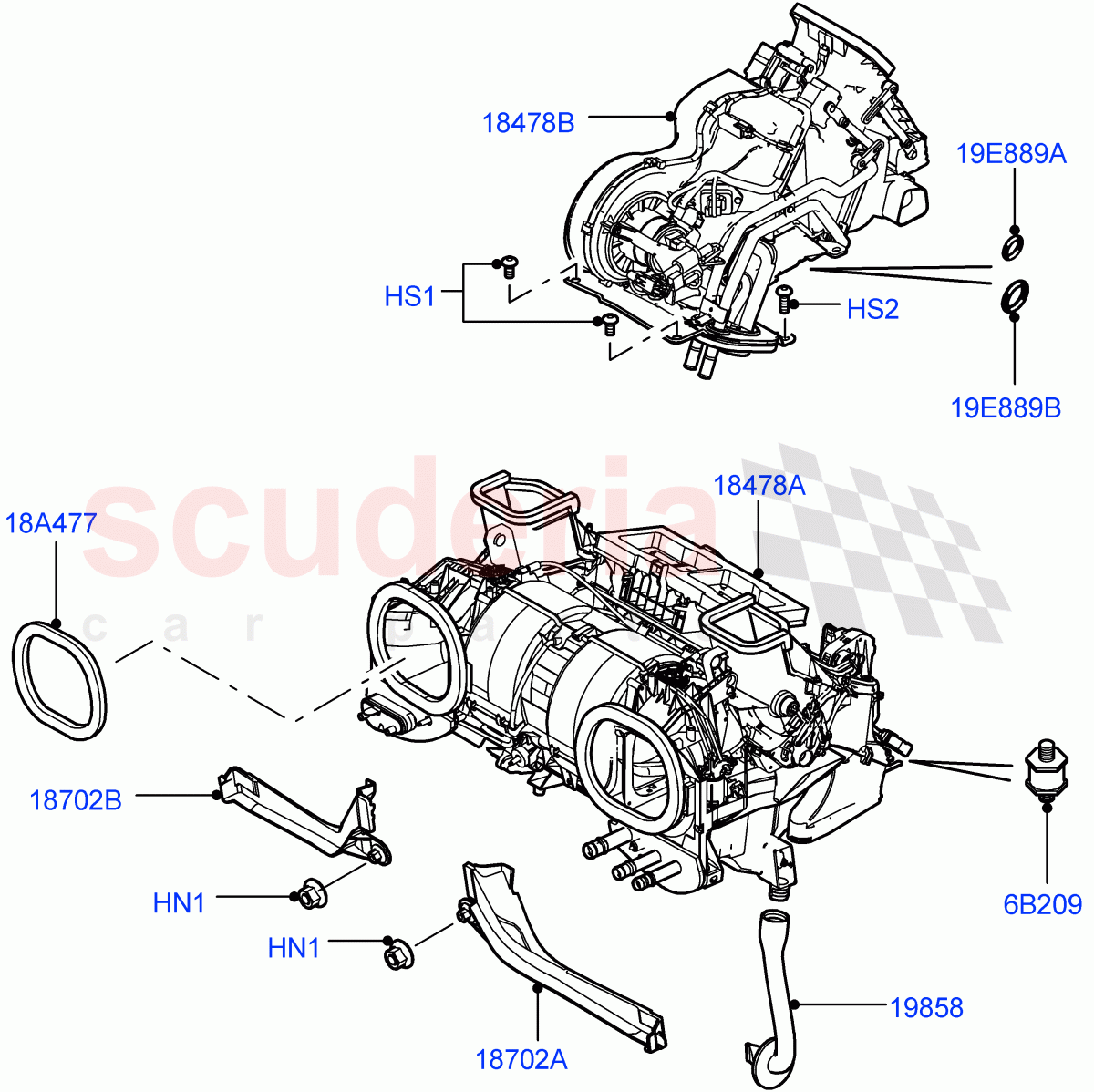 Heater/Air Cond.External Components (Page A) ((V) FROMAA000001) of Land Rover Land Rover Range Rover (2010-2012) [4.4 DOHC Diesel V8 DITC]