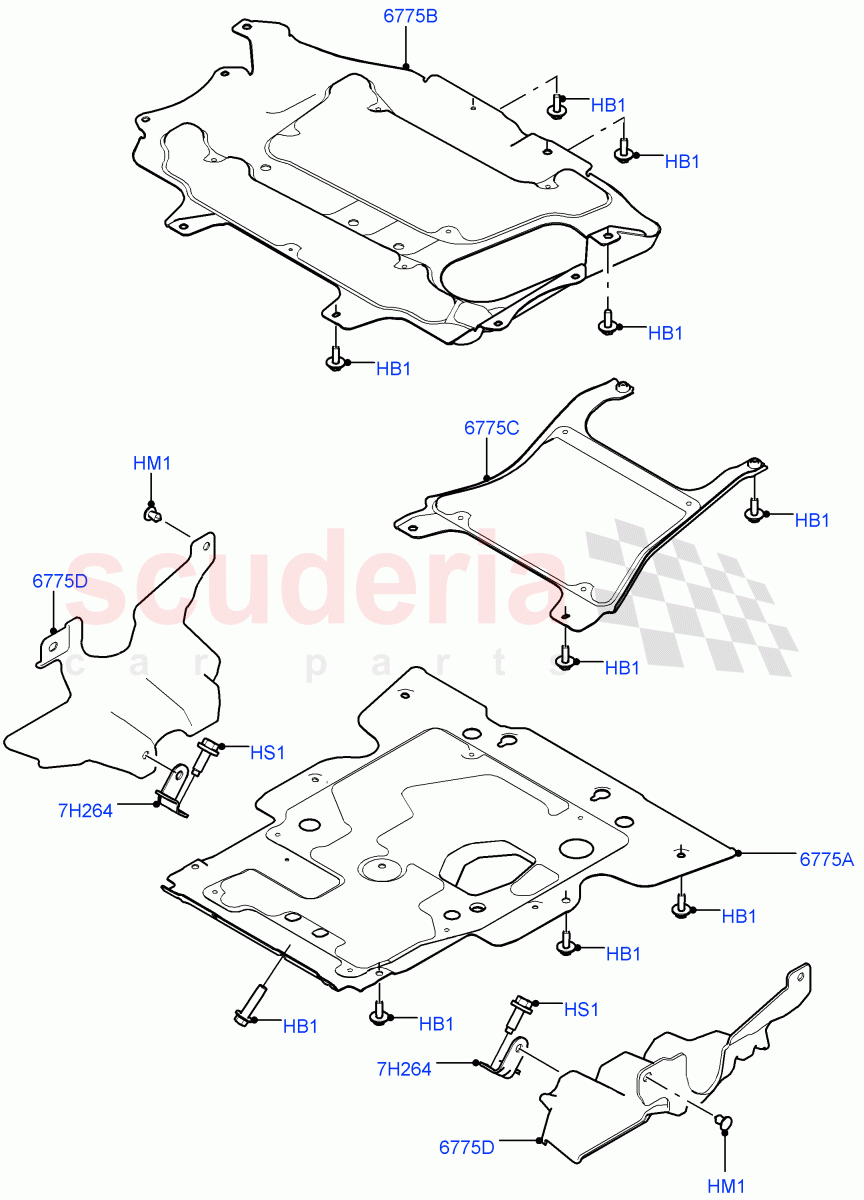 Splash And Heat Shields (Splash Shield) of Land Rover Land Rover Range Rover (2012-2021) [3.0 DOHC GDI SC V6 Petrol]