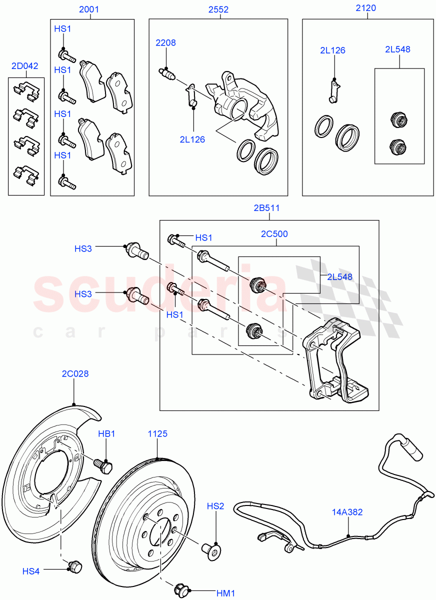 Rear Brake Discs And Calipers (5.0L OHC SGDI NA V8 Petrol - AJ133, 3.6L V8 32V DOHC EFi Diesel Lion) ((V) FROMBA333986) of Land Rover Land Rover Range Rover (2010-2012) [4.4 DOHC Diesel V8 DITC]