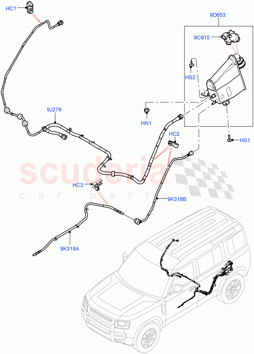 Carbon Canister (Nitra Plant Build) (2.0L I4 High DOHC AJ200 Petrol, Petrol Tank With Leak Detection) ((V) FROMP2000001) of Land Rover Land Rover Defender (2020+) [2.0 Turbo Petrol AJ200P]