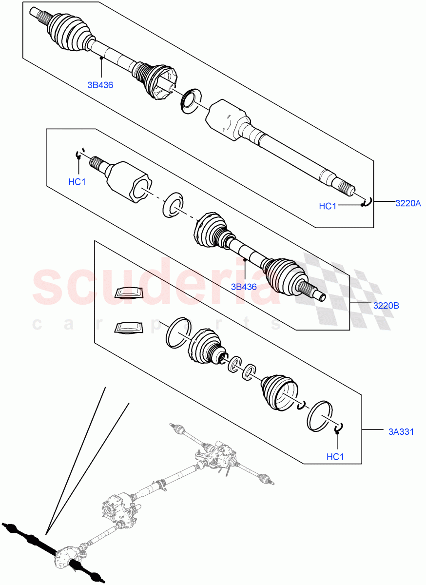 Drive Shaft - Front Axle Drive (Driveshaft) of Land Rover Land Rover Range Rover Sport (2014+) [3.0 Diesel 24V DOHC TC]