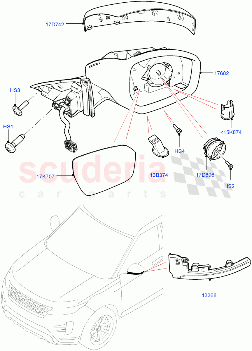 Exterior Rear View Mirror (Itatiaia (Brazil)) of Land Rover Land Rover Range Rover Evoque (2019+) [2.0 Turbo Petrol AJ200P]