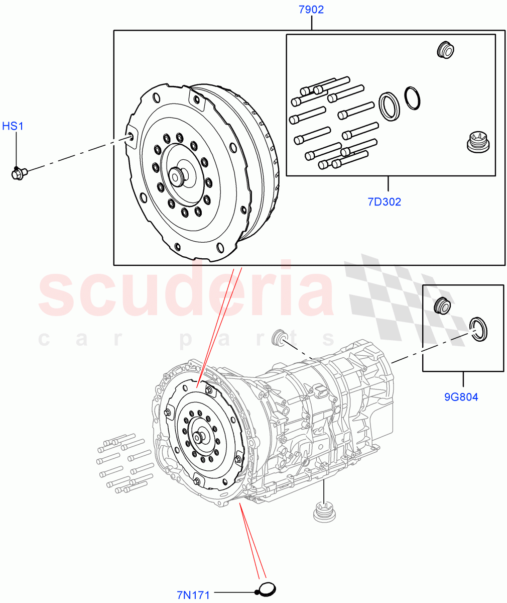 Converter (3.0L AJ20P6 Petrol High, 8 Speed Auto Trans ZF 8HP76, 4.4L DOHC DITC V8 Diesel, 3.0L AJ20D6 Diesel High) ((V) FROMKA000001) of Land Rover Land Rover Range Rover (2012-2021) [2.0 Turbo Petrol AJ200P]
