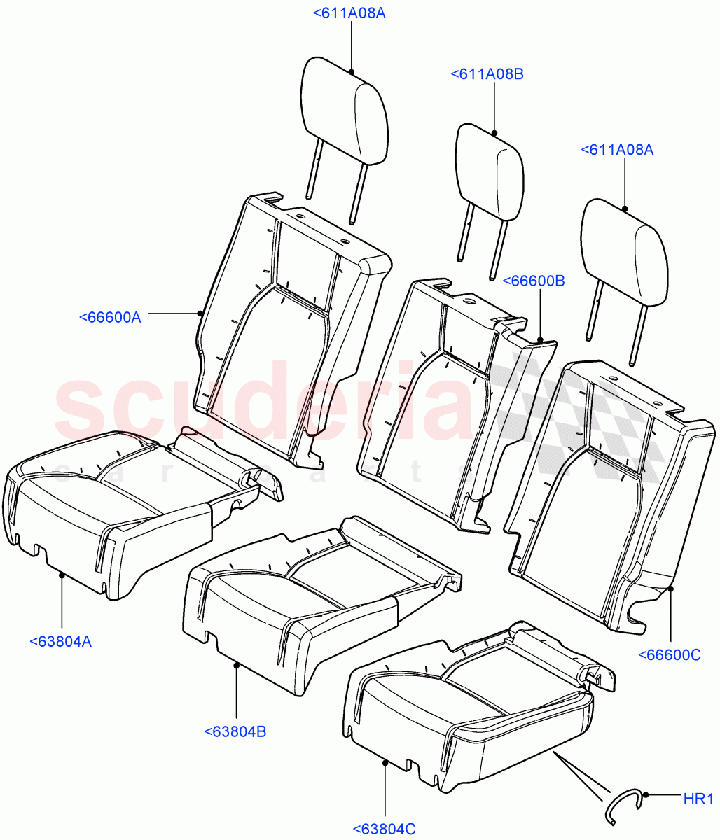 Rear Seat Covers (With 35/30/35 Split Fold Rear Seat) ((V) FROMAA000001) of Land Rover Land Rover Discovery 4 (2010-2016) [4.0 Petrol V6]