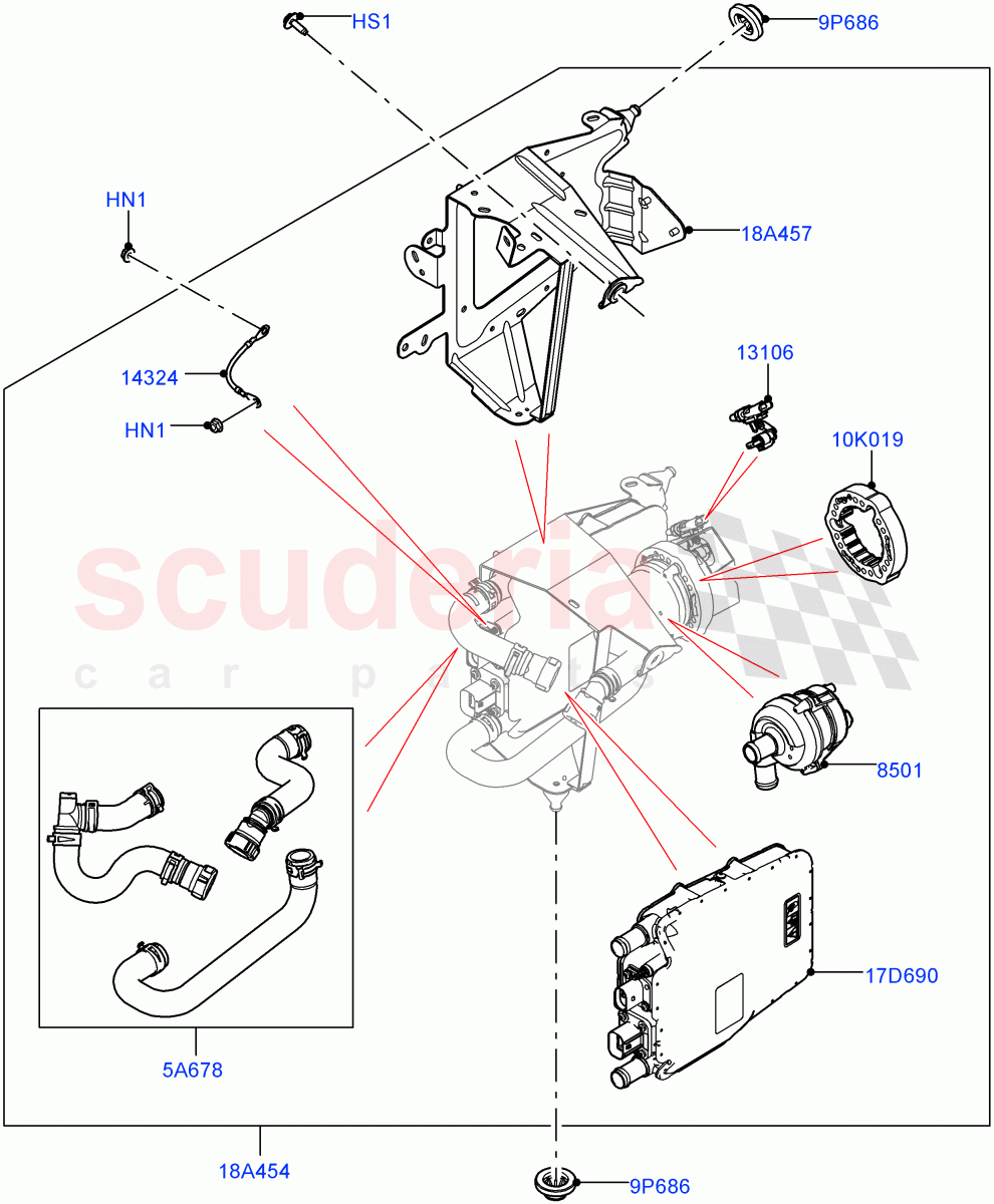 High Voltage Heater (2.0L AJ200P Hi PHEV) of Land Rover Land Rover Defender (2020+) [2.0 Turbo Petrol AJ200P]