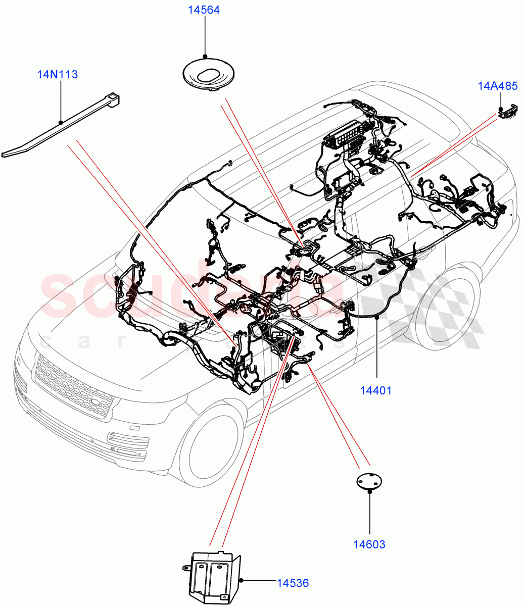 Electrical Wiring - Engine And Dash (Main Harness) ((V) TOEA999999) of Land Rover Land Rover Range Rover (2012-2021) [5.0 OHC SGDI NA V8 Petrol]