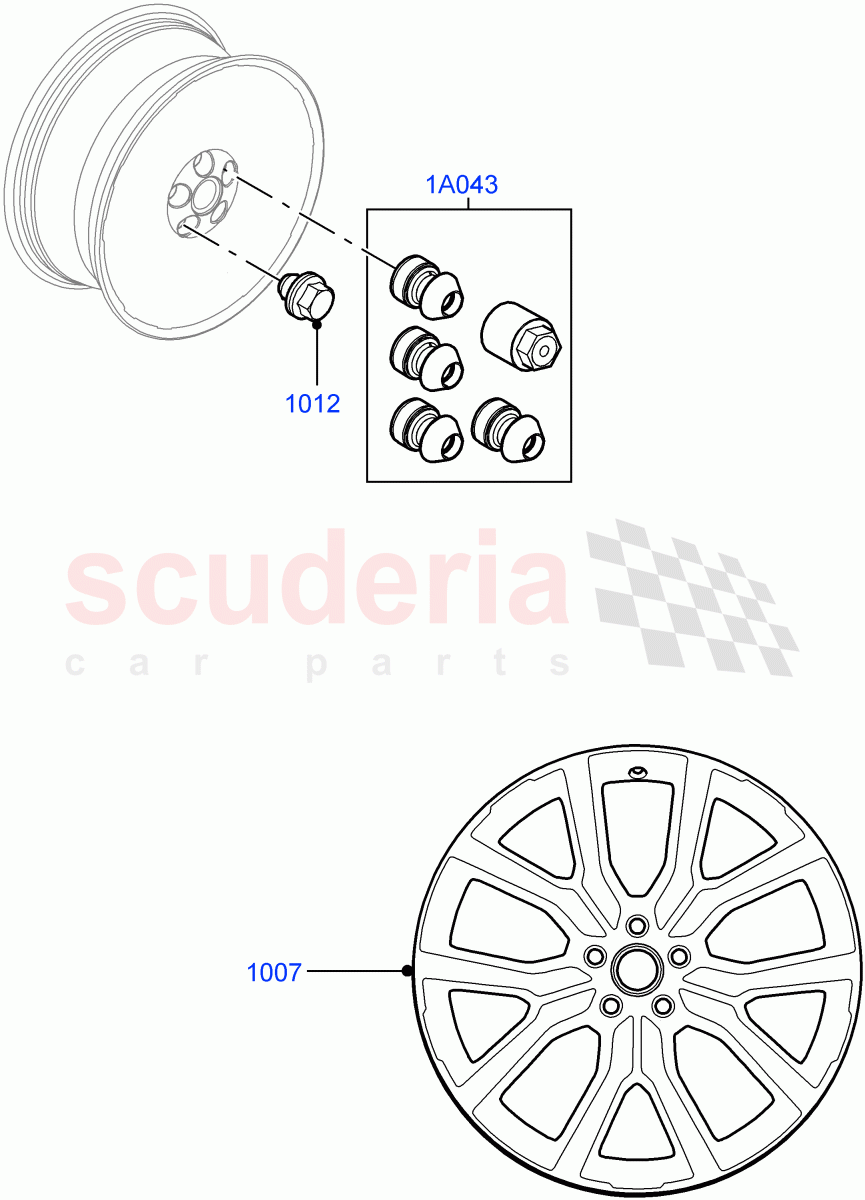 Accessory Wheels (Itatiaia (Brazil)) of Land Rover Land Rover Range Rover Evoque (2019+) [1.5 I3 Turbo Petrol AJ20P3]